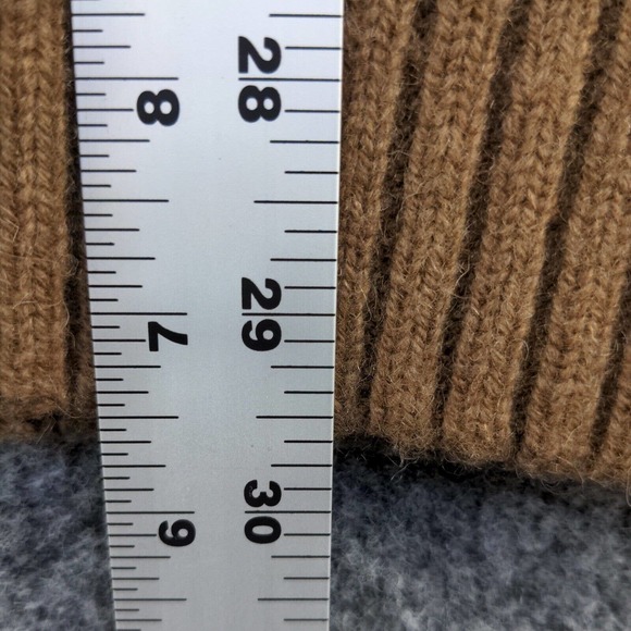 Timberland Men's 1/4 Zip Pullover Knit Sweater Brown XL Chest Stripe Lambswool - Picture 12 of 13